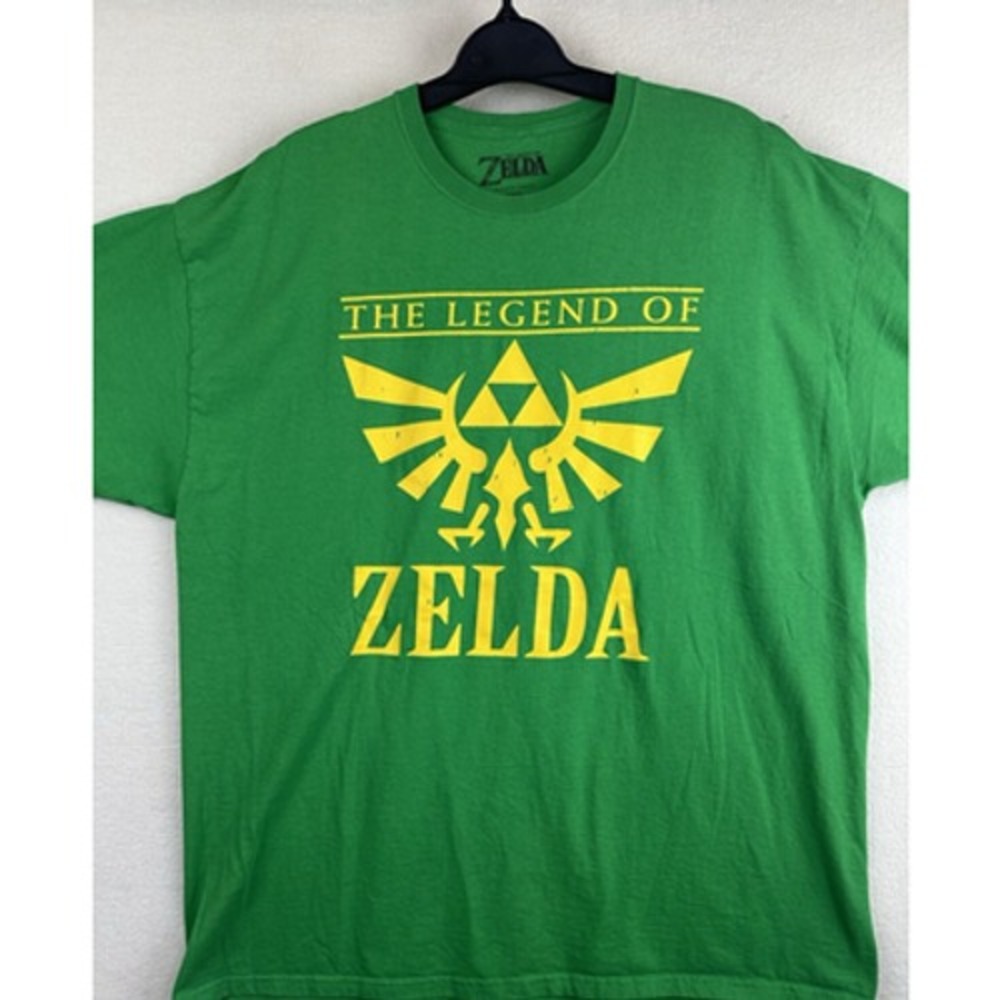 The Legend of Zelda T-Shirt Mens 2XL Green Triforce Short Sleeve 2021